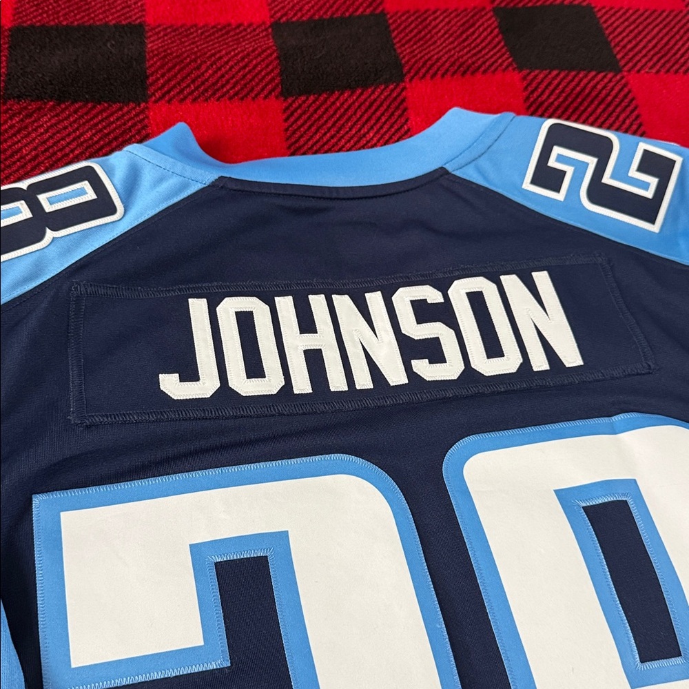 Tennessee Titans #28 Chris Johnson NFL On Field Home Nike Jersey - Picture 9 of 9